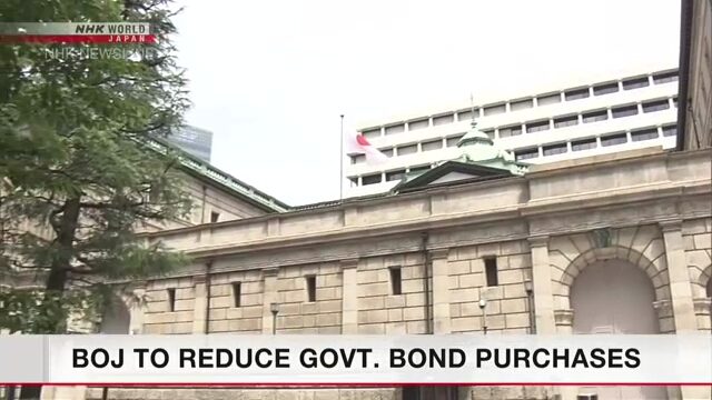 BOJ to reduce government bond purchases