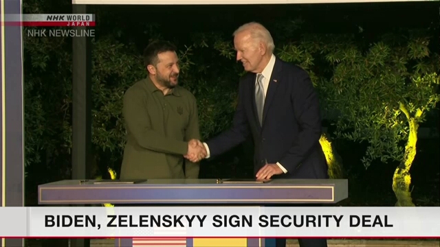 Biden, Zelenskyy sign security deal to equip and train Ukrainian troops