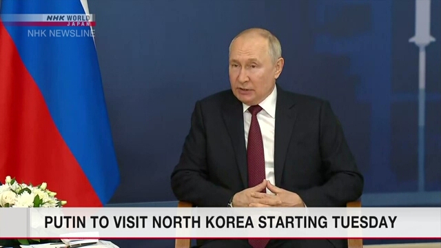 Putin set to visit North Korea from Tuesday