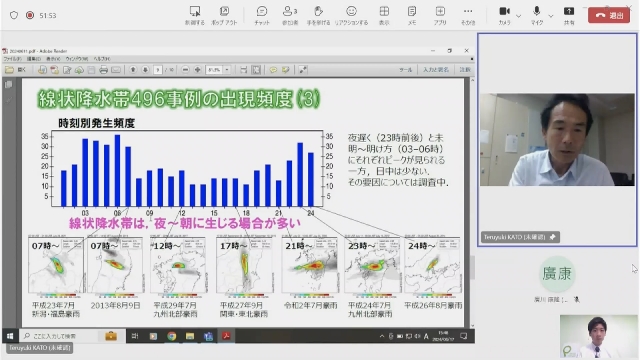 Japan study: Bands of heavy rain clouds mostly generated from night till morning