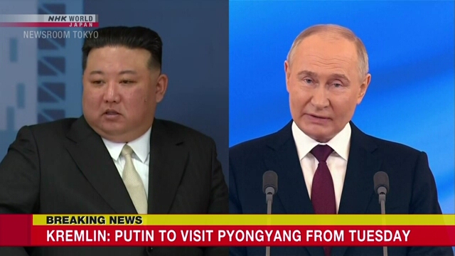 Putin to visit North Korea from Tuesday