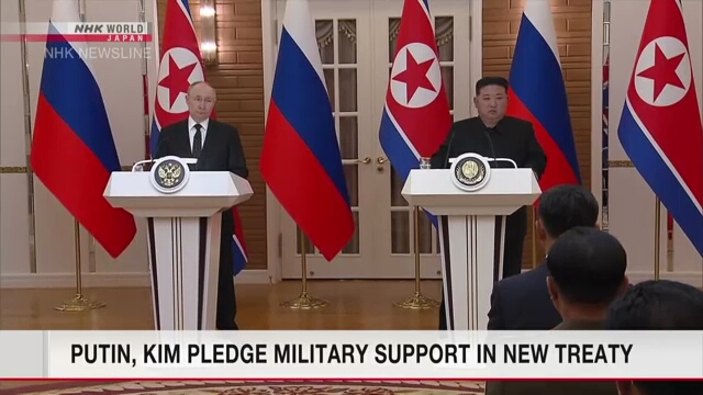 Putin, Kim pledge to provide military support in new treaty