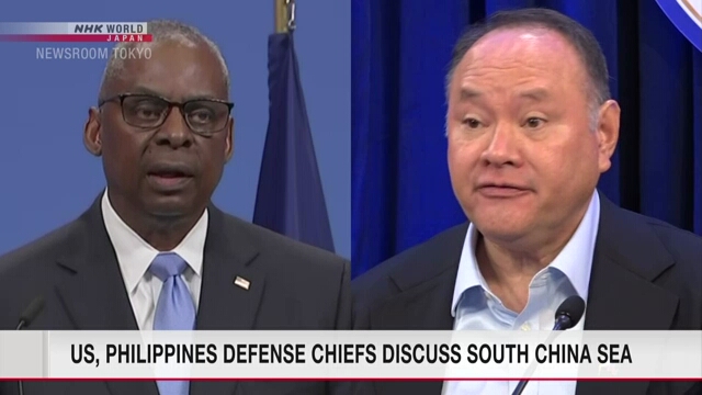 US, Philippines defense chiefs discuss South China Sea