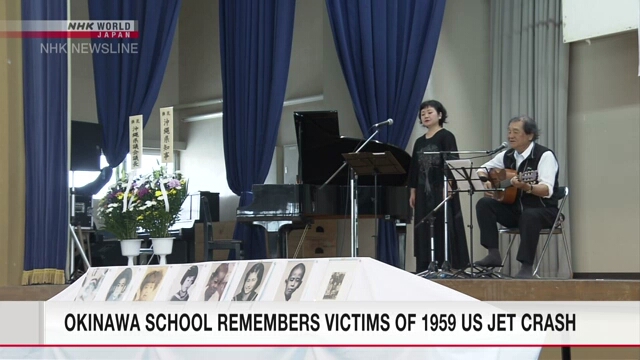 Okinawa school remembers victims of US fighter jet crash 65 years ago