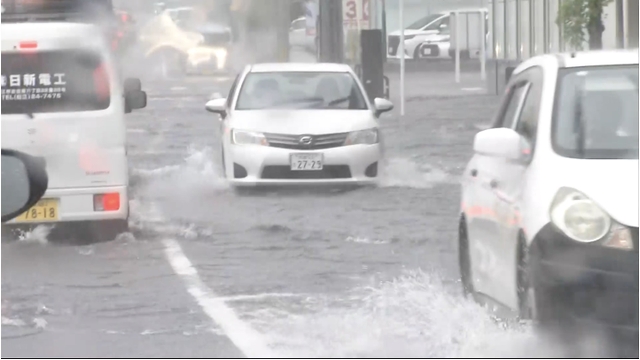 Rain clouds developing over Sea of Japan coast, bringing downpours