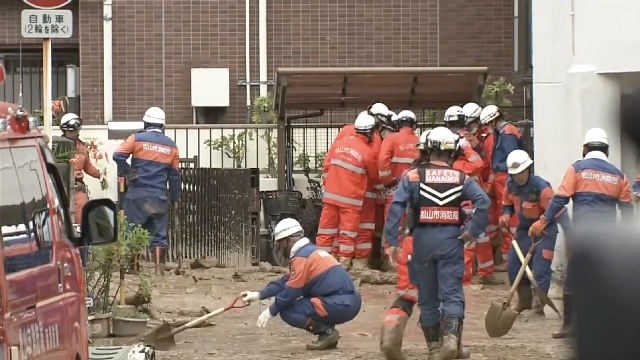 Search operations continue for 3 after landslide in Matsuyama, western Japan