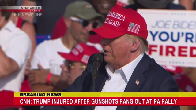 Gunshots heard at Trump rally, CNN reports the former president is injured