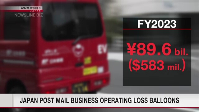 Japan Post mail business operating loss balloons