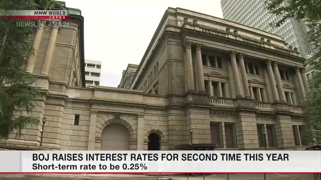 BOJ raises interest rates for second time this year