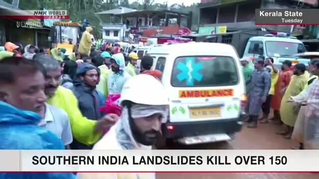 Southern India landslides kill over 150