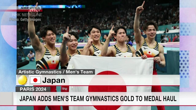 Japan adds men's team gymnastics gold to medal haul