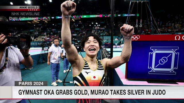 Gymnast Oka grabs gold, Murao takes silver in judo at Paris Olympics