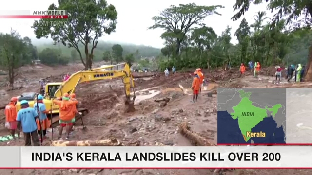 India's Kerala landslides kill over 200