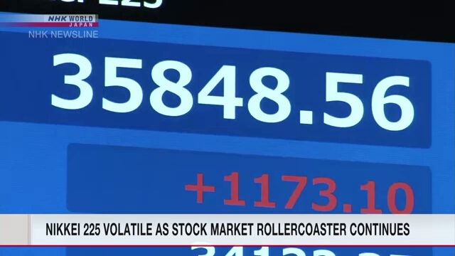 Nikkei 225 volatile as stock market rollercoaster continues