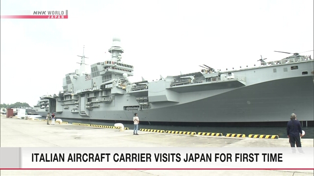 Italian aircraft carrier visits Japan for first time