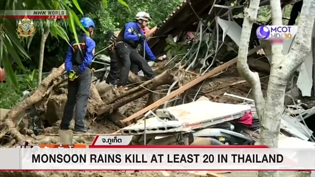 Monsoon rains kill at least 20 in Thailand