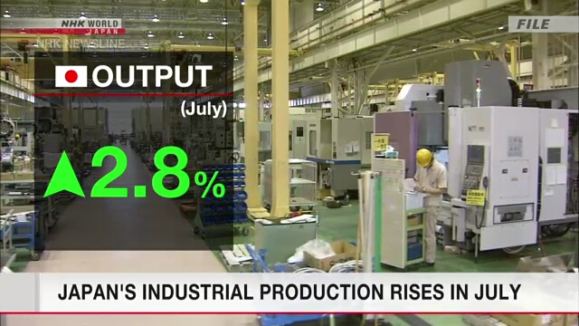 Japan's industrial production rises in July