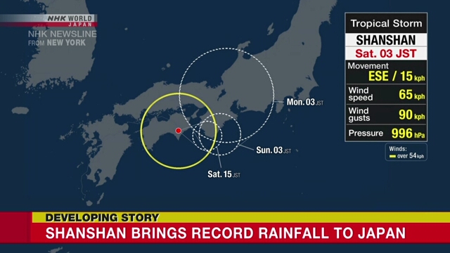 Downpours triggered by Tropical Storm Shanshan pound Japan