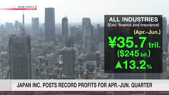 Japan Inc. posts record ordinary profits for Apr.-Jun. quarter