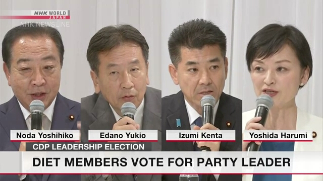 Diet members vote for Japan's largest opposition party leader