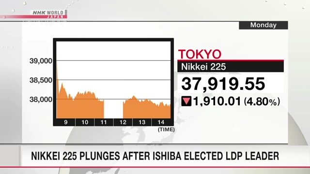 Nikkei 225 plunges after Ishiba elected LDP leader