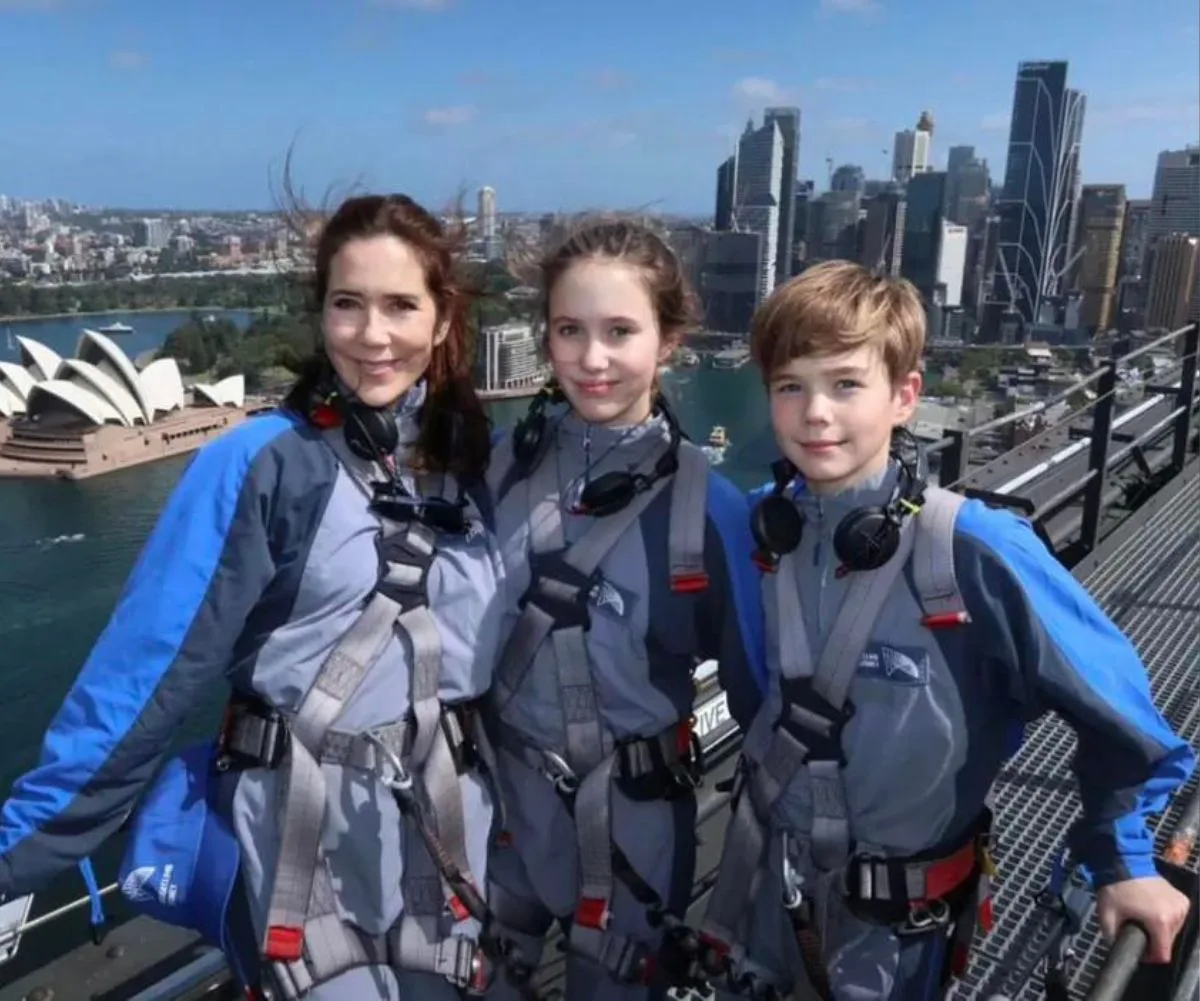 Queen Mary of Denmark in Sydney with children Princess Josephine and Prince Vincent