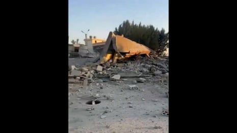 Footage shows the aftermath of an Israel strike on the town of Brital – video