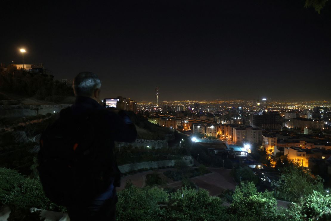 A general view of Tehran after several explosions were heard, in Tehran, Iran on Saturday.