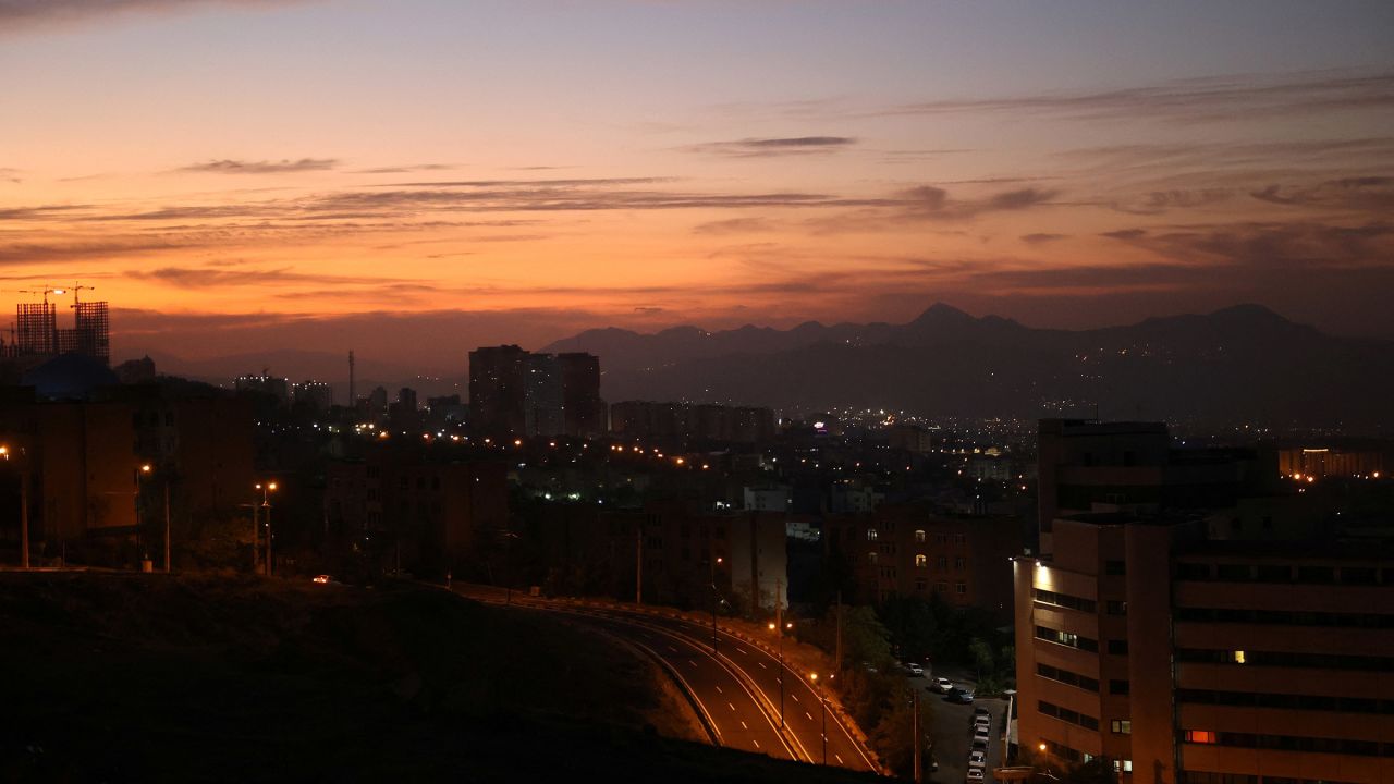 A general view of Tehran after several explosions were heard, in Tehran, Iran, on October 26, 2024.