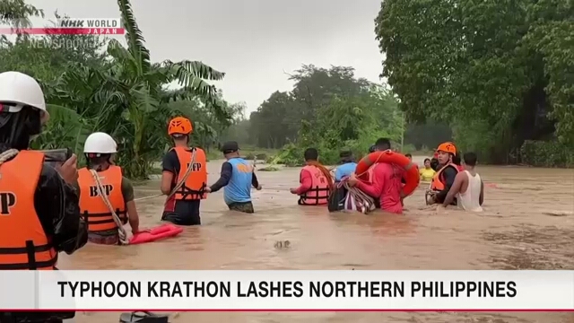 Typhoon Krathon lashes northern Philippines