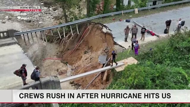 Crews in southeastern US rush in to help after Hurricane Helene