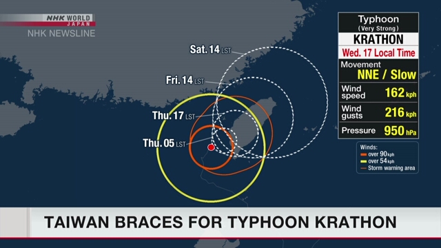 Taiwan bracing for Typhoon Krathon