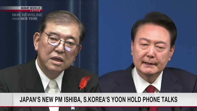 Japan's new PM Ishiba holds phone talks with S.Korean President Yoon