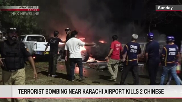 Explosion outside Karachi airport in Pakistan kills two Chinese nationals