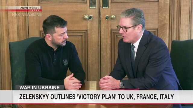 Zelenskyy presents 'victory plan' to leaders of Britain, France, Italy