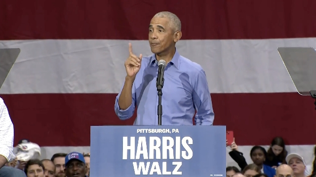 Obama calls on voters to support Harris in swing state of Pennsylvania