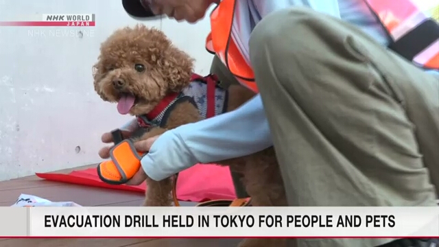 Evacuation drill with pets held in Tokyo