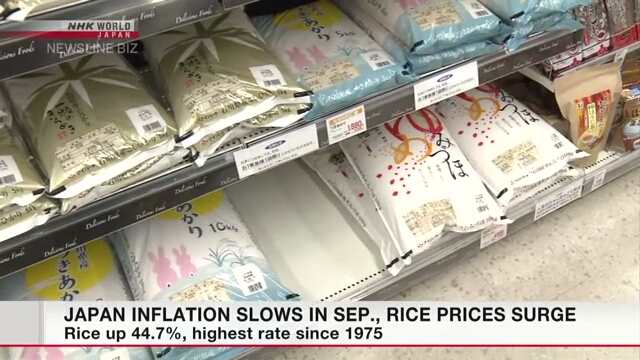 Japan inflation slows in September, rice prices surge