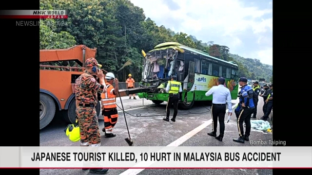 Japanese tourist killed, 10 others injured in bus accident in Malaysia