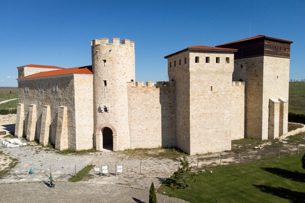 This photograph shows a replica of a castle from the medieval capital of Bulgaria Veliko Tarnovo in the Historical Park of the village of Neofit Rilski, north-east Bulgaria October 10, 2024. — AFP pic