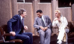 Michael Parkinson interviewing the comic Freddie Starr and boxing legend Muhammad Ali in 1981