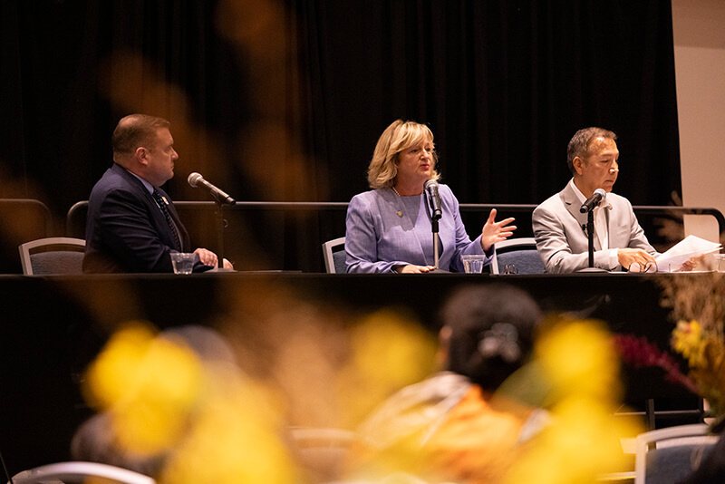 Supervisor Katrina Foley speaks at CSUF Sustainability Summit