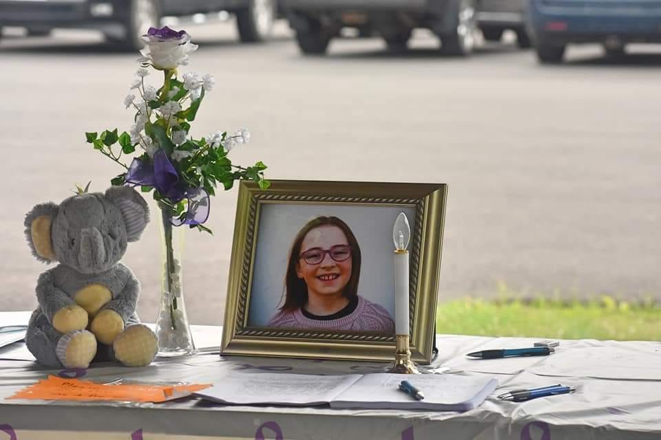 A memorial image for 12-year-old Cimarron Thomas, who took her own life in May 2018