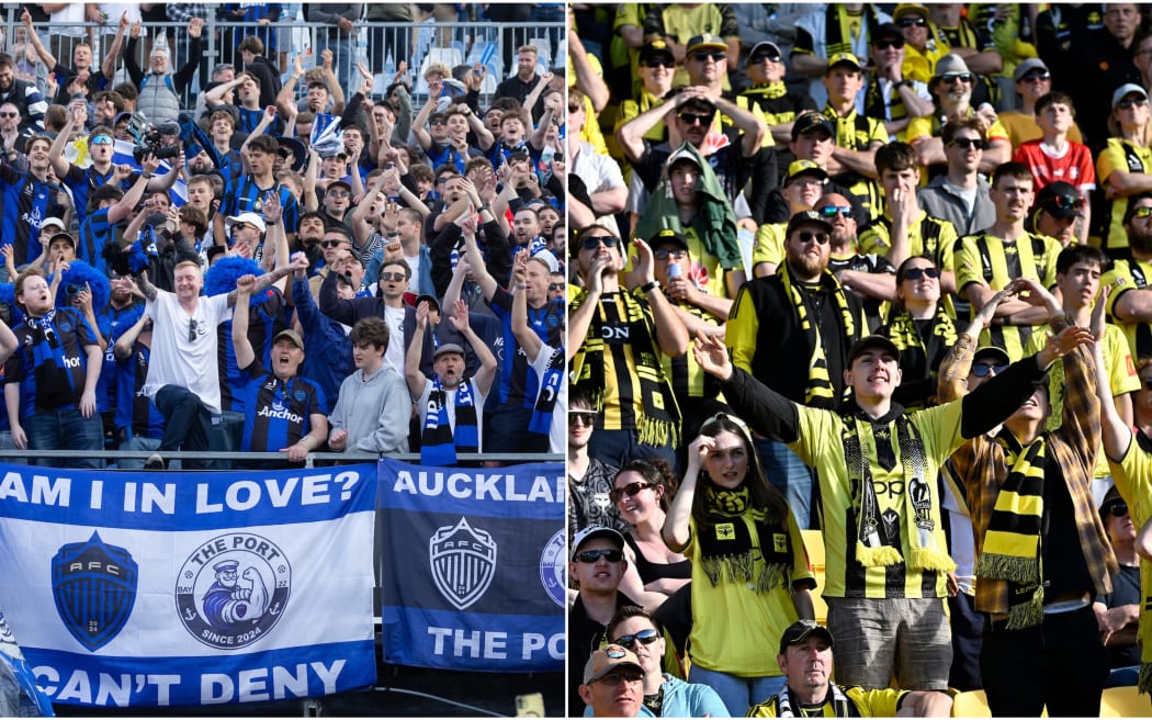 Auckland FC and Wellington Phoenix fans