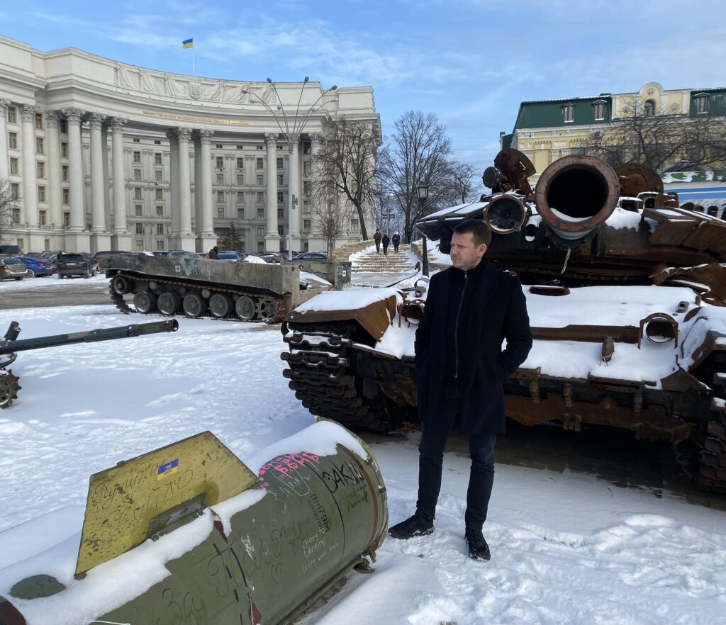 Jonatan Vseviov, the secretary-general of the Estonian foreign ministry, on a visit to Ukraine. Photo by the Estonian foreign ministry.