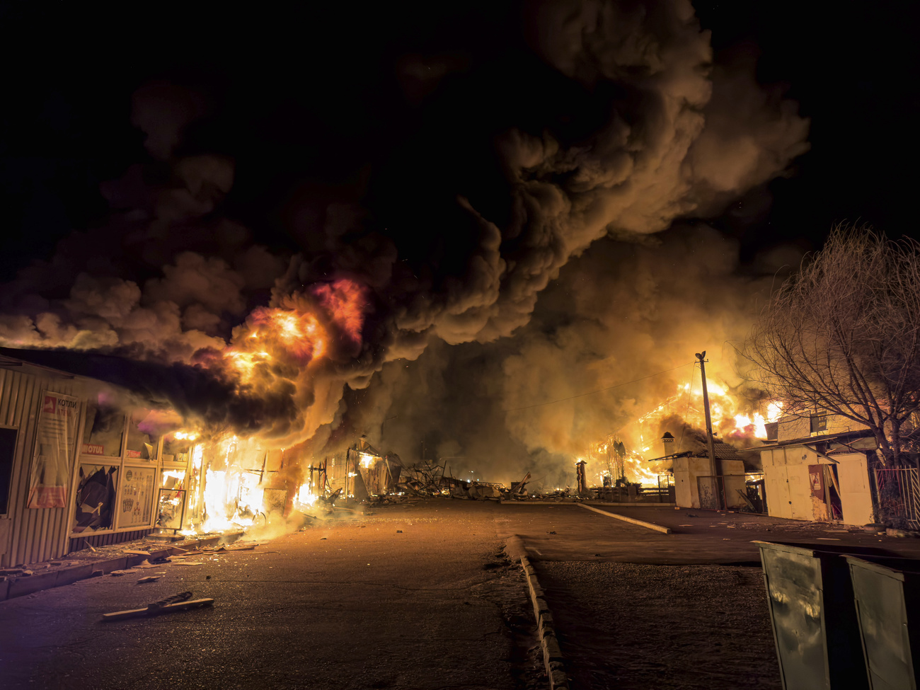 Ukraine market burning