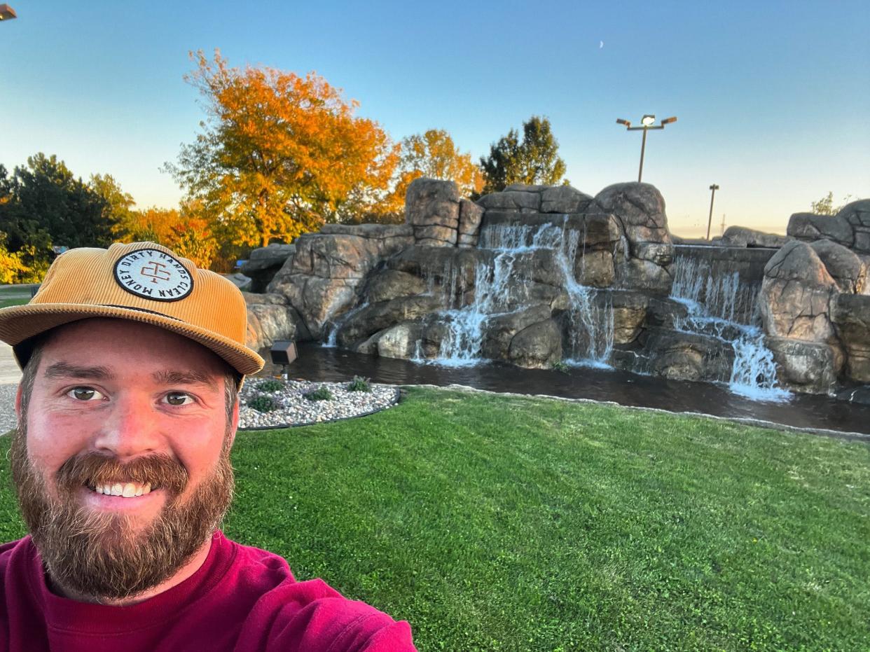 Tripper Duval, the owner of Holey Mackerel and Lost Whale, is shown in front of one of the holes on Holey Mackerel's mini-golf course.