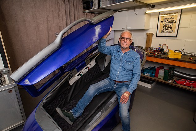 Dr Philip Nitschke (pictured with a prototype) has vowed to print a new machine - made using a 3D printer - in the Netherlands to use in a country other than Switzerland