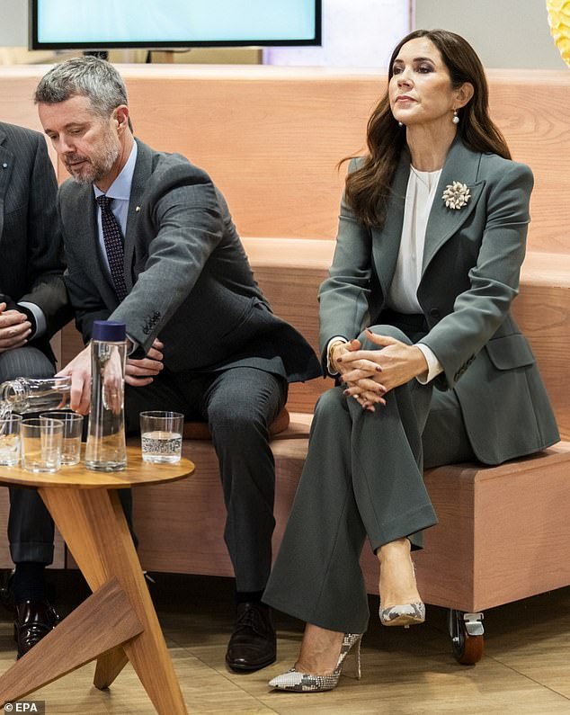 After the Madrid scandal, Frederik and Mary, who have been married for 20 years, began to display what looked like frosty body language towards each other in public appearances (pictured in November 2023)