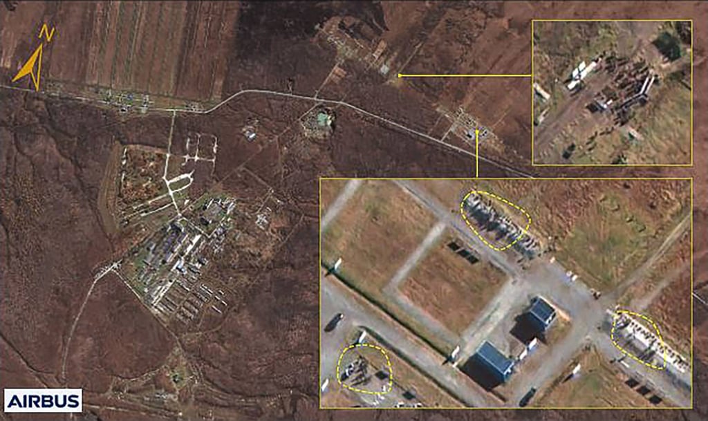 A handout from South Korean intelligence purportedly showing North Korean personnel at a Russian military facility. Photo: AFP